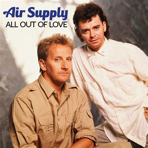 Feb 7, 2024 · All Out of Love. " All Out of Love " adalah lagu balada pop oleh Air Supply yang dirilis pada bulan Februari 1980. Di Amerika Serikat, lagu ini sampai di urutan nomor dua tangga lagu Hot 100 dan nomor 5 pada Adult Contemporary. [1] Di Britania Raya, lagu ini hanya sampai di urutan ke-11. Lagu ini masuk di urutan ke-92 daftar 100 Greatest …